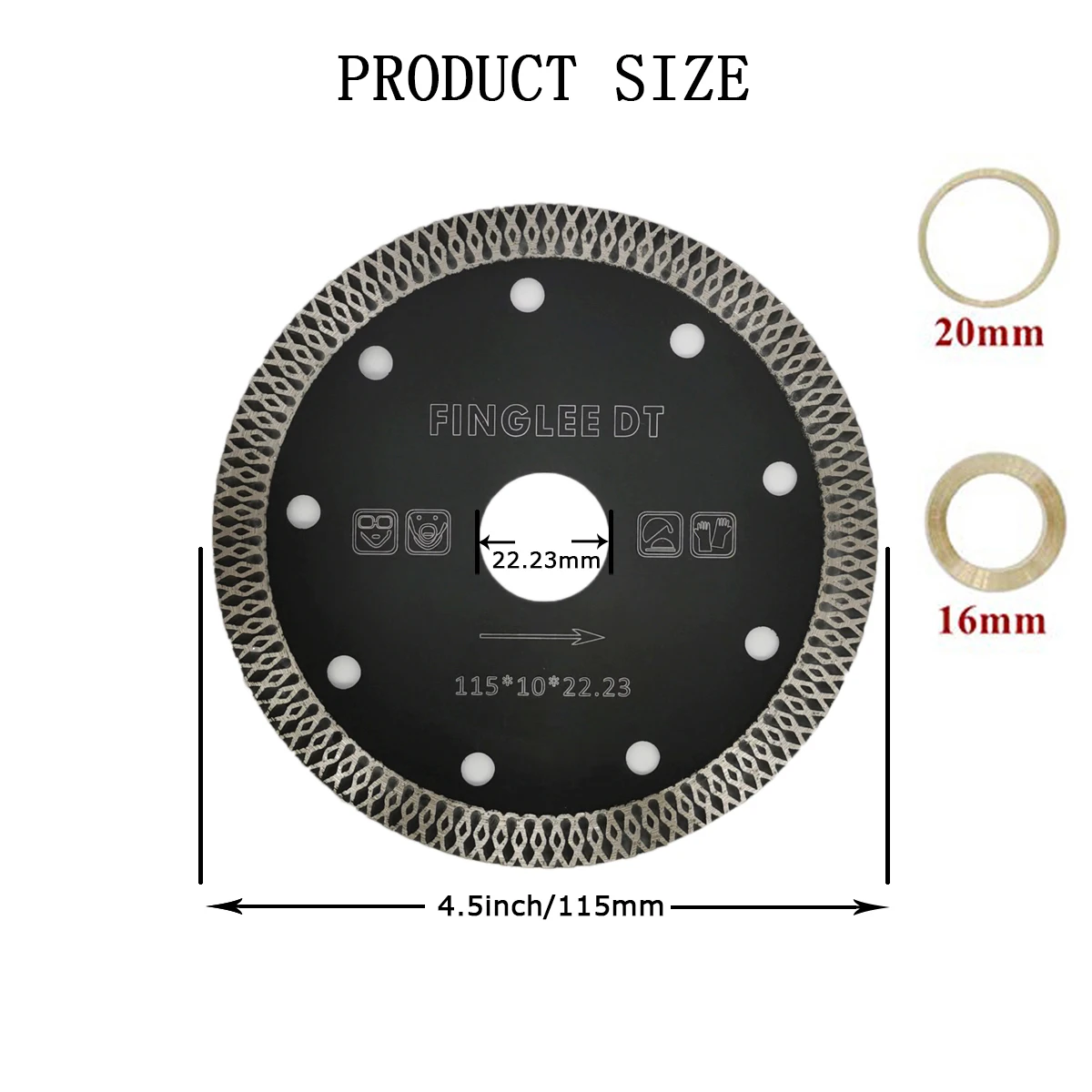 FINGLEE 85mm 4/4.5/5/6/7/9 inch Super Thin Porcelain Tile Ceramic Diamond Cutting Blade Disc for Dry Saw Marble Cutter Stone