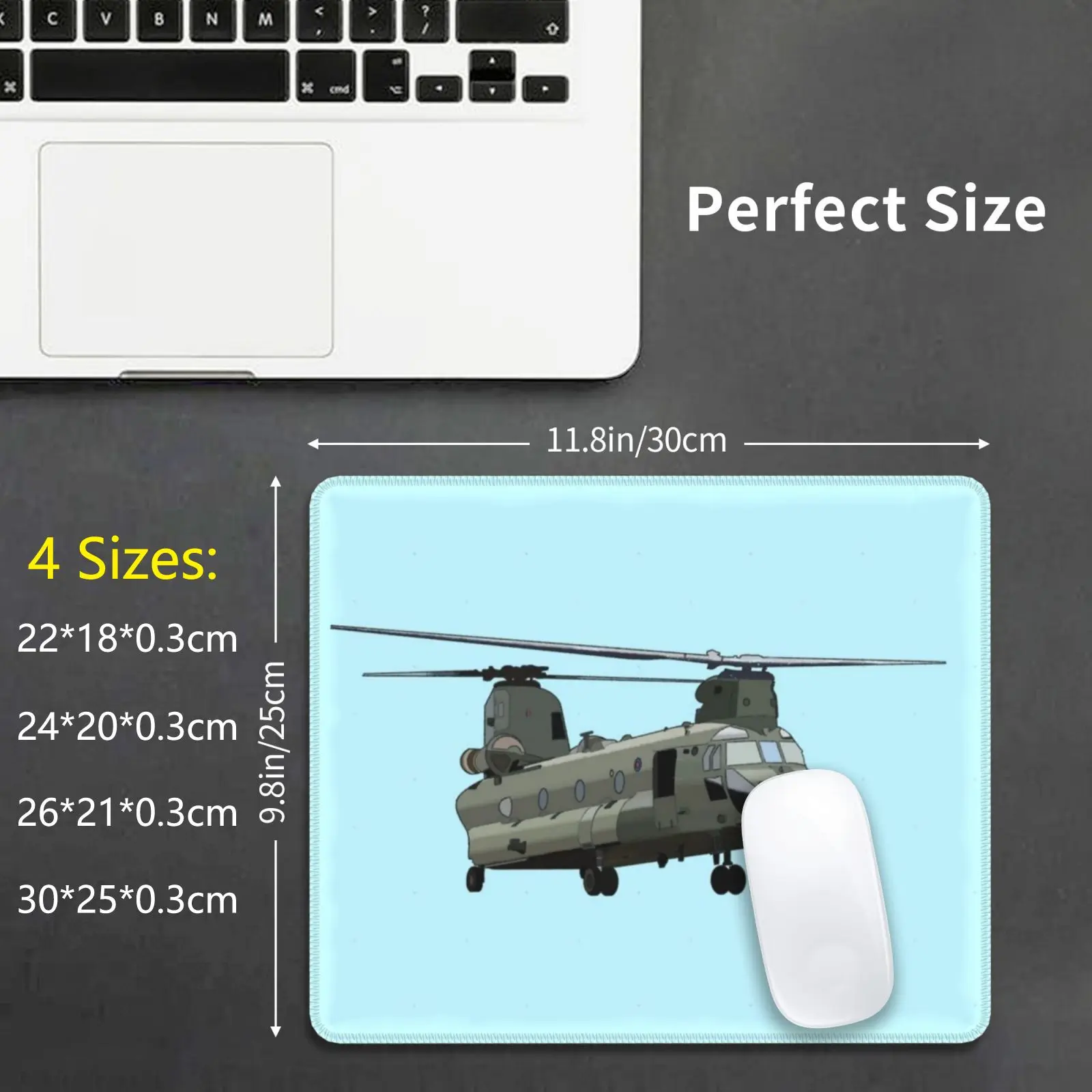 Chinook Blue Background Mouse Pad DIY Print Chinook Forces Raf Navy Army Marines Helicopter Military