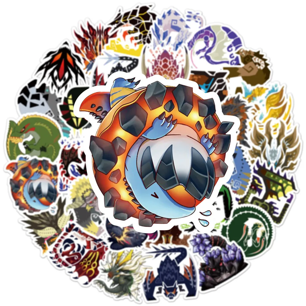 10/30/50/100pcs  New Monster Hunter Graffiti Stickers Ferocious And Terrifying Bike Kettle Window Wall Water Cup Trolley Popular