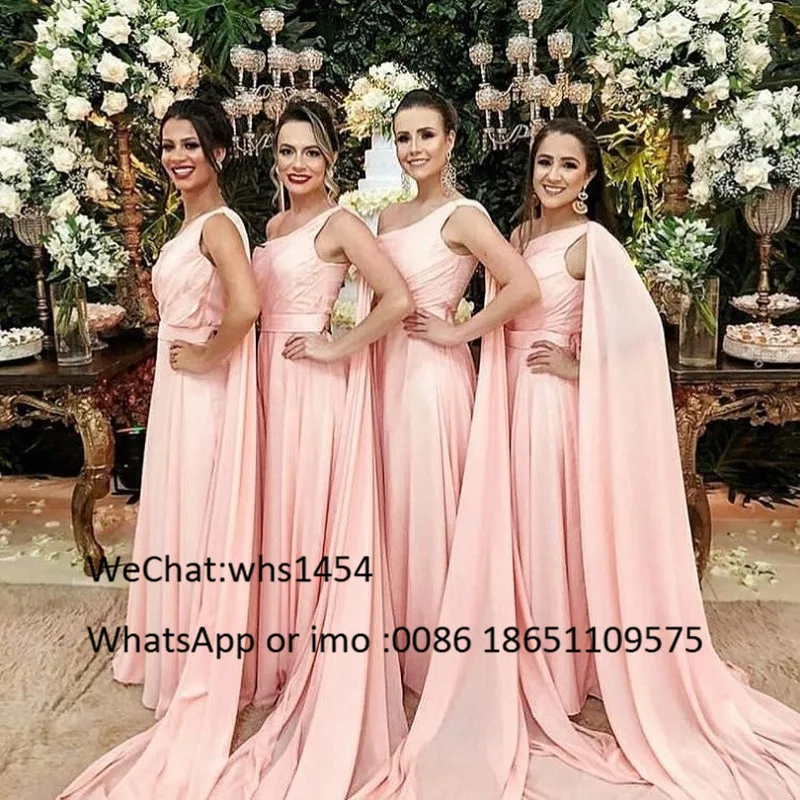 Elegant Pink Long Bridesmaid Dresses 2023 Elegant A Line Bohemia Sukienki Na Wesele Damskie Cheap Under 100 Wedding Guest Dress