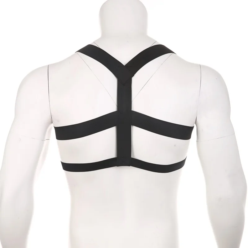 CLEVER-MENMODE Hommes Bondage Corps Poitrine SFP Costume Mâle artificiel astique Sangle Lingerie Halter Cou Discothèque hombre Creux Vêtements