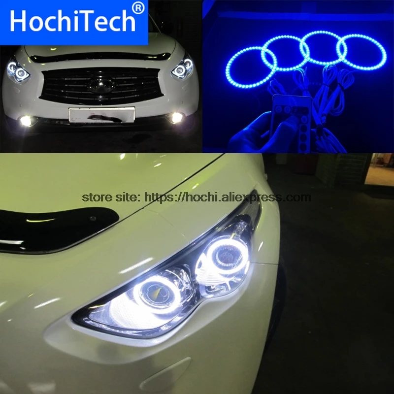 

HochiTech RGB Multi-Color LED Angel Eyes Halo Rings kit super brightness car styling for Infiniti FX QX70 FX35 FX37 FX50 2009-13