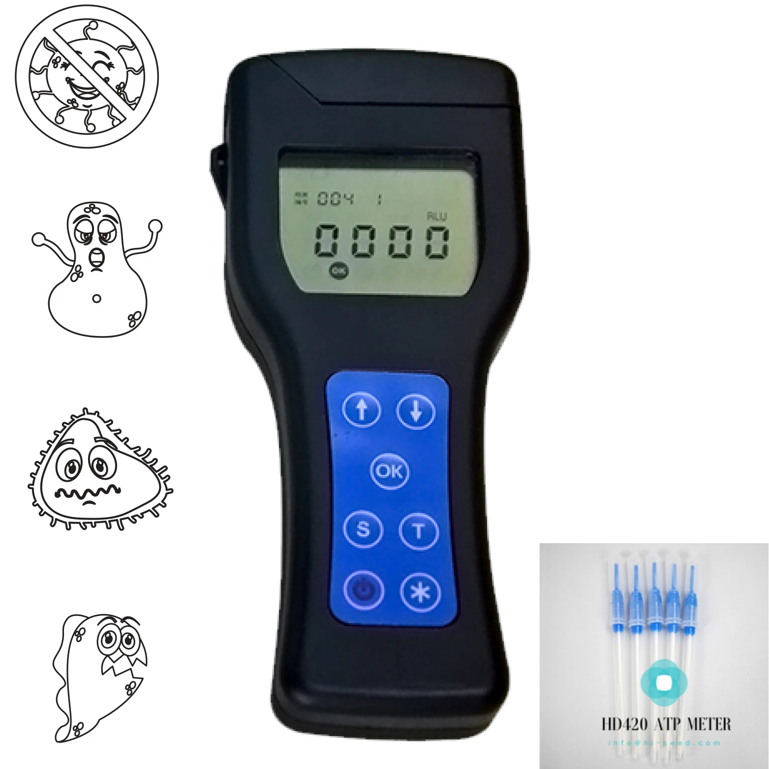 Monitoring System Bacteria Hand Held Handheld Atp Fluorescence Hygiene Meter Detector Testing Instrument