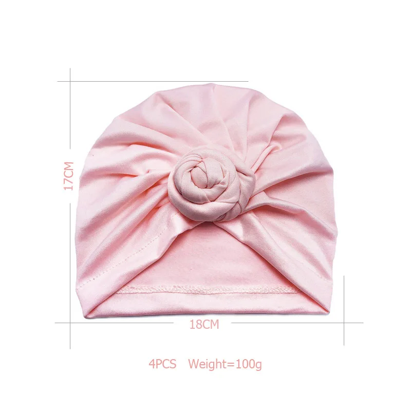 New Designed Pink Cute Baby Hats Milk silk Soft Turban Girl winter Hat India style Kids Newborn Cap for baby girls