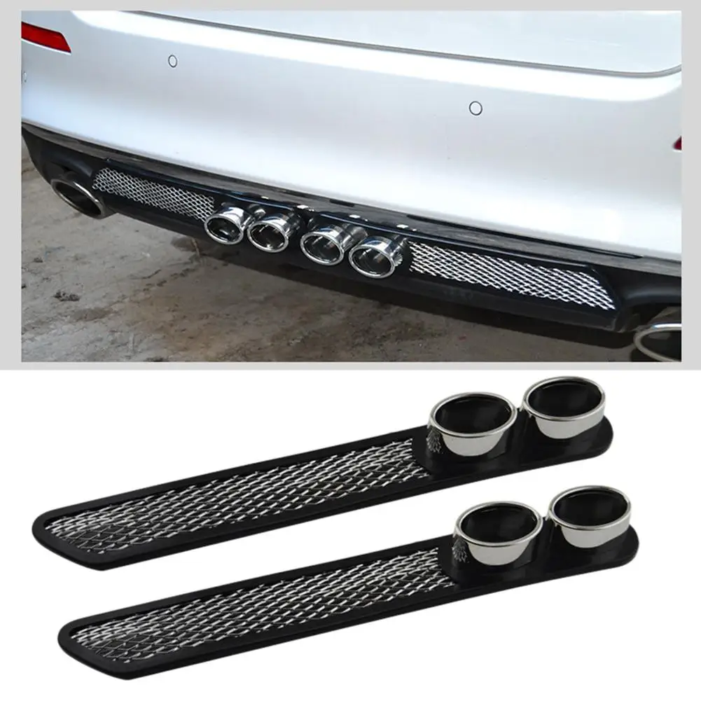 

1Pair Universal Car Auto Styling Fake Decorative Vent Grid Exhaust Muffler Pipe