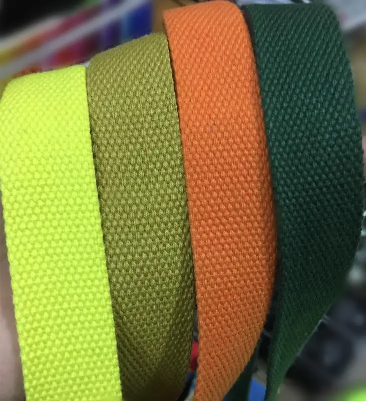 

3.8cm 5M Solid color thickened polyester cotton webbing cotton thread cotton flat webbing cloth shoe pants DIY sewing accessory
