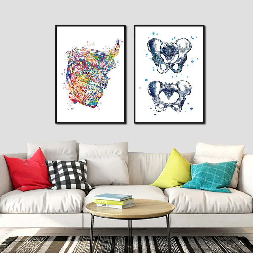 Abstract retro anatomical art wall painting poster and living room and decorative geometric figures