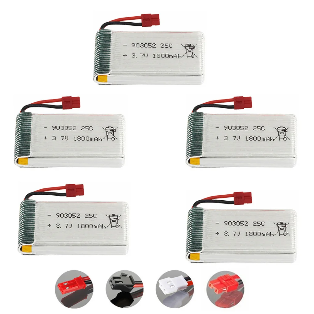 

3.7V 1800mAh lipo Battery XH2.54/XH4.0/SM/JST for KY601S SYMA X5 X5S X5C X5SC X5SH X5SW X5HW X5UW M18 H5P HQ898 H11D H11C Drone