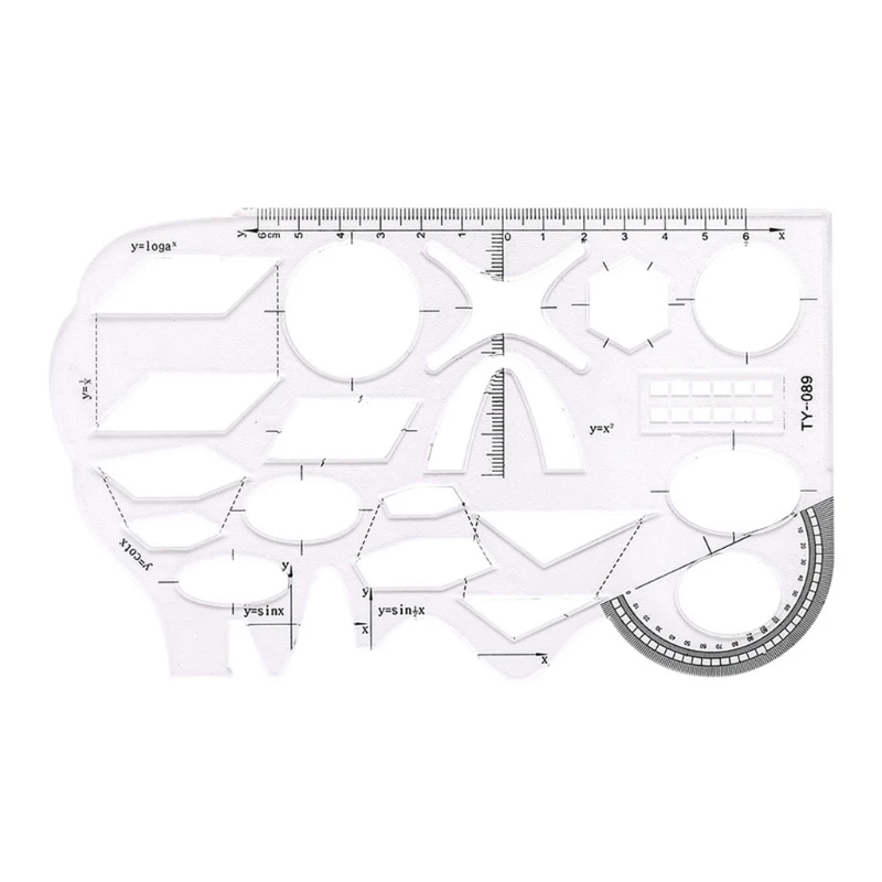 1 Pc Multifunctionele Math Sjabloon Heerser Vormige Holle Geometrische Functie Tekening Heerser Voor Tekeningen Sjablonen Dropship