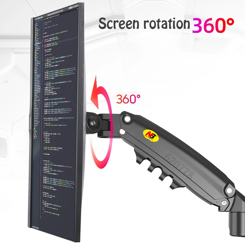 Suporte para monitor LED LCD, suporte de mesa, braço de montagem, movimento total, ergonômico, TV, mola de gás, NB H80, 17-27 ", carregando 2-9 kg
