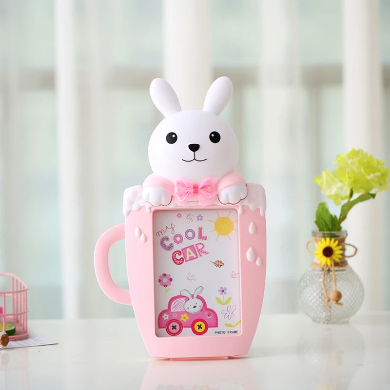 Korean Cup Photo frame 6 inches Cartoon Rabbit Child Baby Desktop Stage photo frame