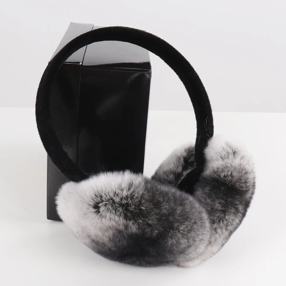 New women Quality Real Fur Ear-cap Winter Warm Natural Rex Rabbit Fur Earmuff Lady Fashion Fluffy Genuine Rex Rabbit Fur Earlap