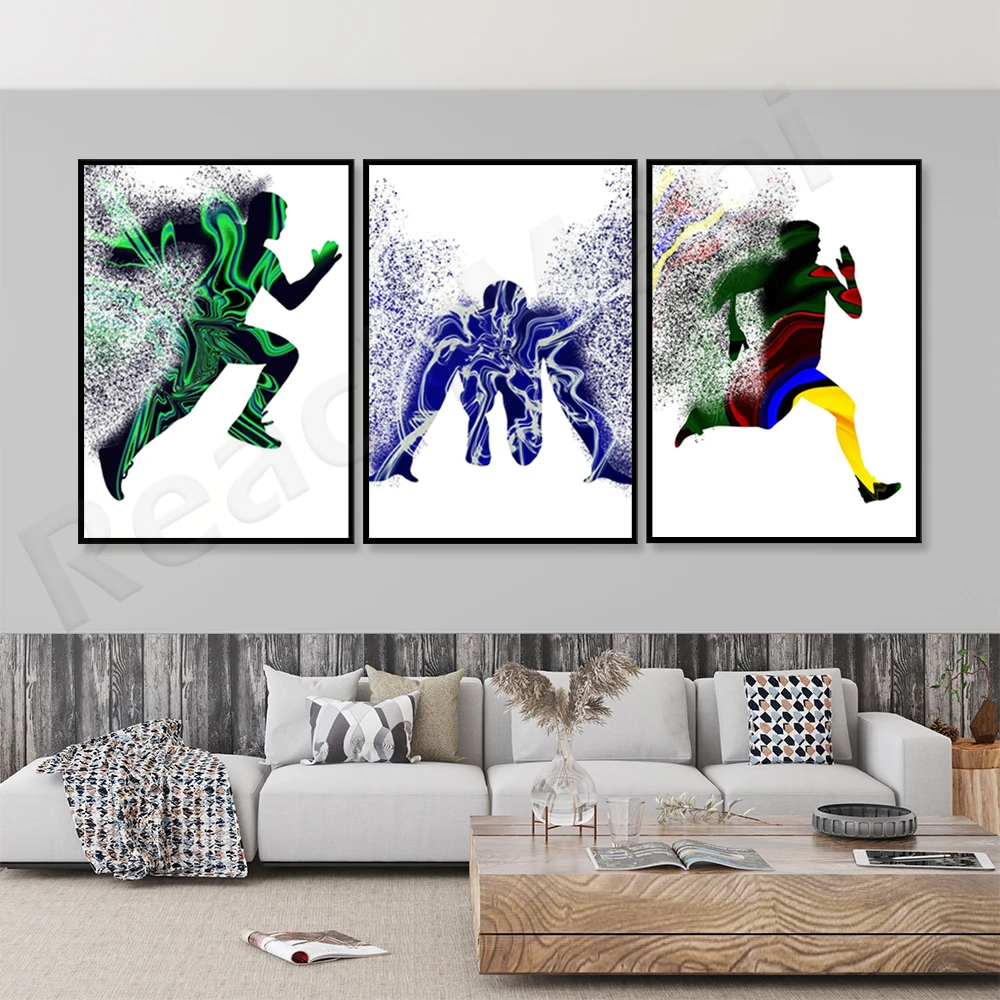 

Running prints, athletes prints, runners wall art decoration, fluid effect canvas printing posters, gifts for athletes