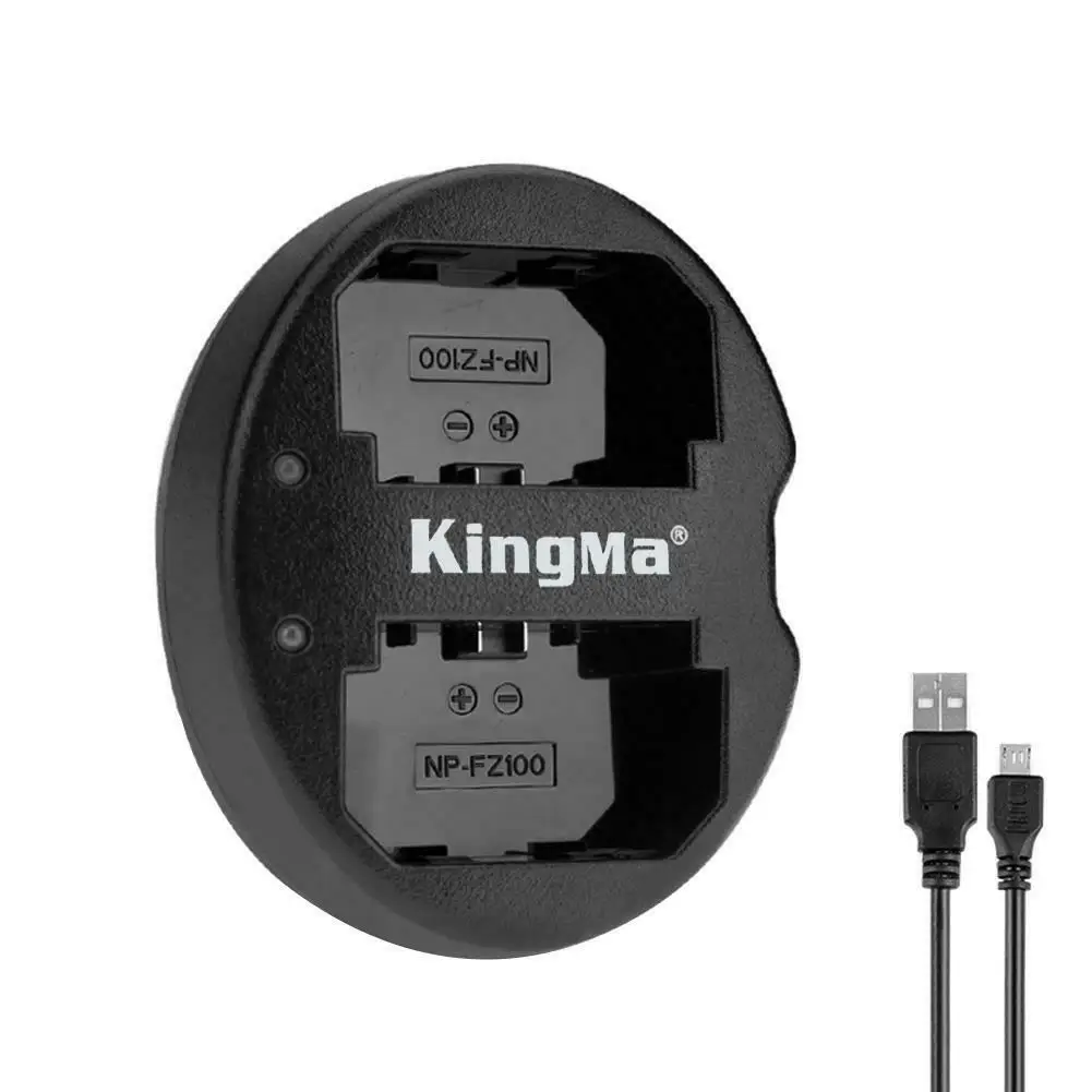 New KingMa NP-FZ100 Dual Slot Micro USB 5V-2A Camera Battery Charger Adapter for Sony ILCE-9 A7M3 A7R3A9