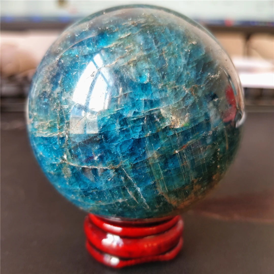High Quality Natural Blue Apatite Mineral Quartz Ball Spheres Meditation Crystals And Stones Healing Home Office Collectibles