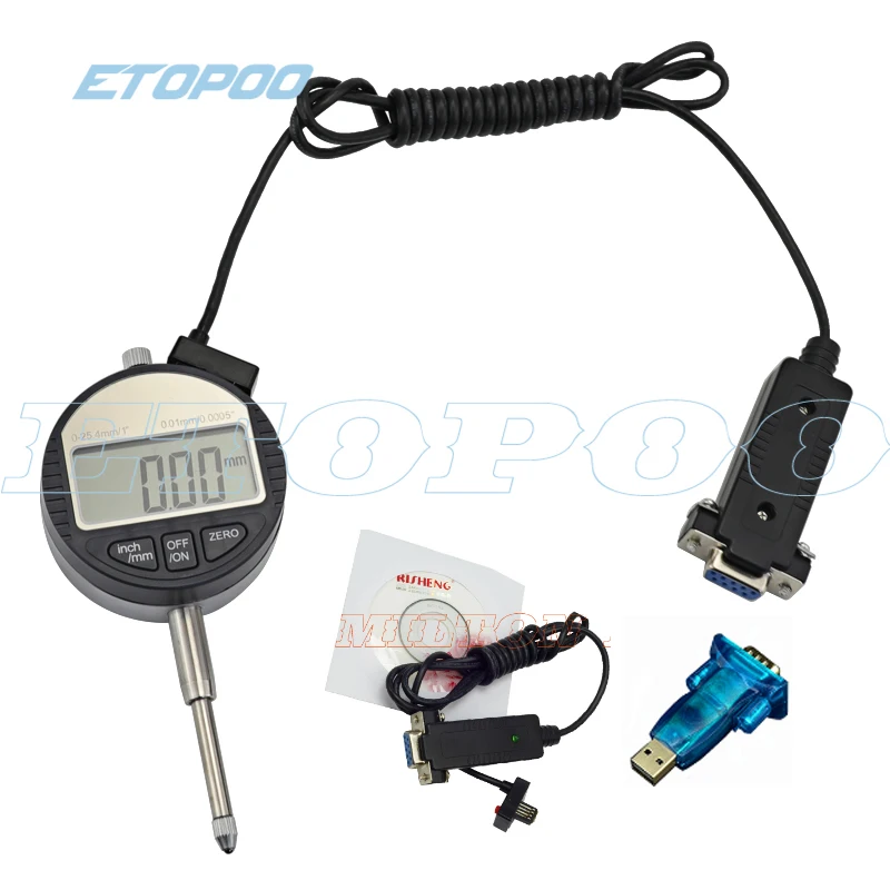 0.001mm 12.7 25.4mm digital indicator RS232 (9holes) data output digital caliper Electronic Micrometer Dial Indicator Gauge Met