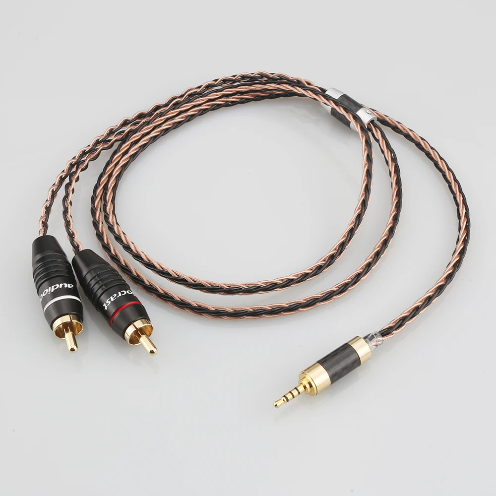 HiFi Cable with 2.5mm TRRS Balanced Male to 2 RCA Male for Astell&Kern AK100II, AK120II, AK240, AK380, AK320, DP-X1A, FIIO X5III