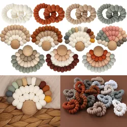 BPA Free Food Grade Silicone Beads Baby Teether Wooden Bead Baby Newborn Teether Rattle DIY Teething Toys Baby Shower Gift