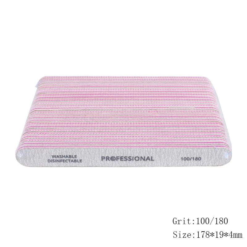 50 Stuks Professionele Nagelvijl 80/100/180/240 Grijs Manicure Buffer Blok Mix Stijl Nagelvijl Pedicure Schuren nagelsalon Gereedschap