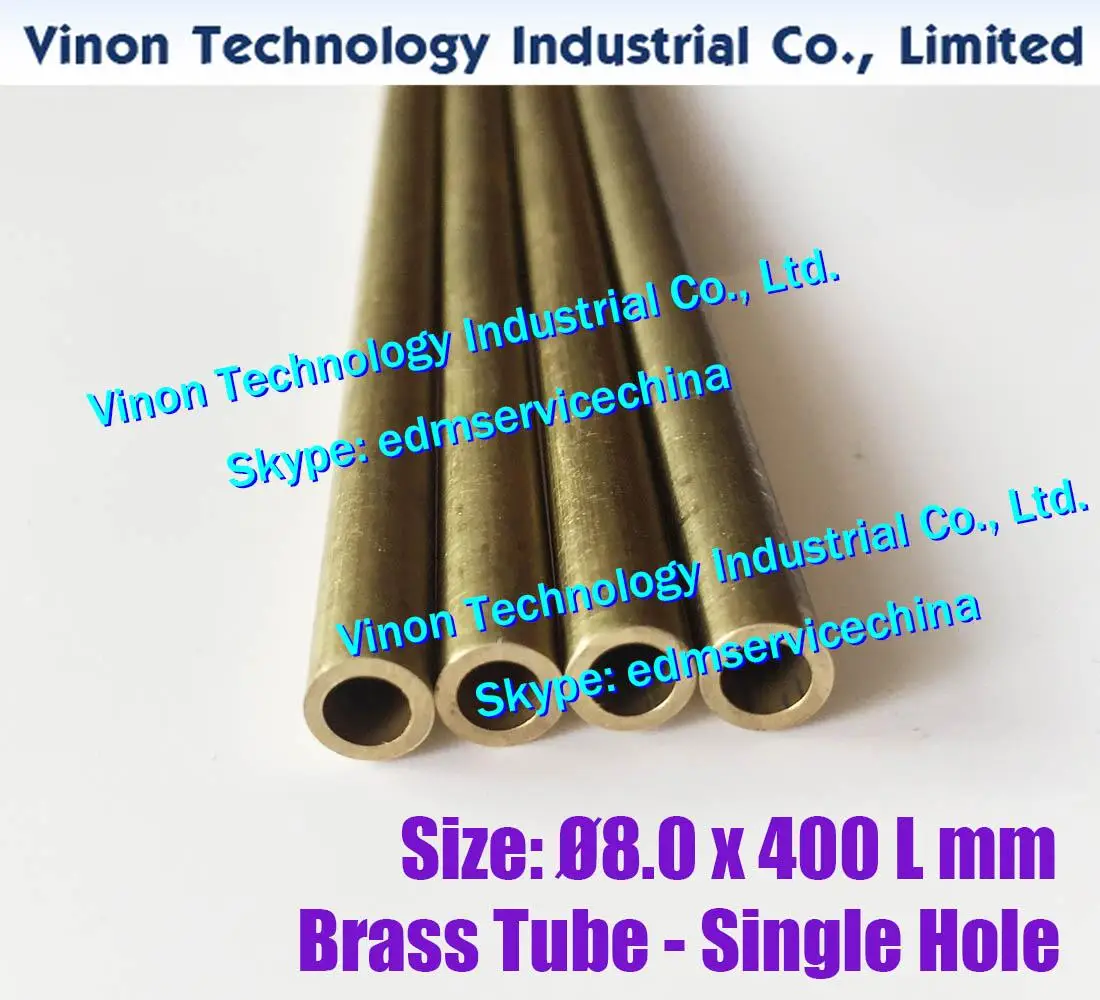 (30PCS/LOT) Brass Tube Single Hole, Brass EDM Tubing Electrode Tube Outer Diam. 8.0mm Total Length 400mm for Electric Discharge