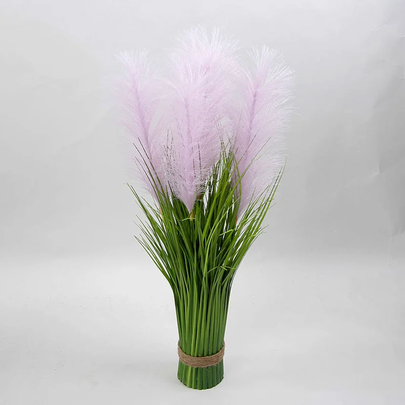 60cm 5Head Wedding Tree Large Artificial Plants Tropical Fake Reed Green Onion Grass Silk Foxtail Bulrush For Home Wedding Decor