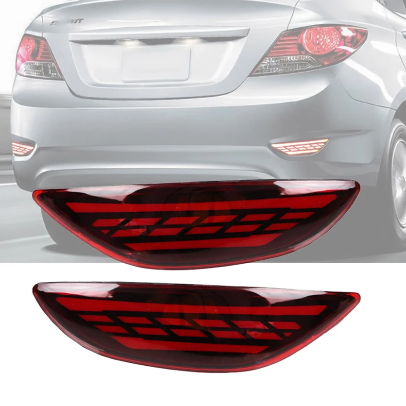 

2 Pieces Car Rear Bumper Lights Turn Signal Yellow Indicator 12V Brake Lamp Tail Lights Waterproof for Hyundai Accent 2012~2016