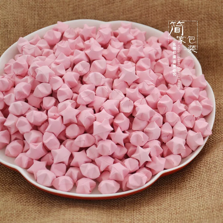 200PCS Handmade Finished Origami Paper Lucky Stars Bight Color Star Decorations For Birthday Baby Shower Anniversary Gift
