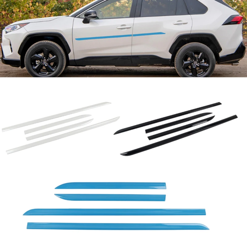 For Toyota RAV4 2019 2020 2021 2022 2023 Colorful Side Door Body Anti Scratches Molding Strips Protector Cover Trim Car Styling