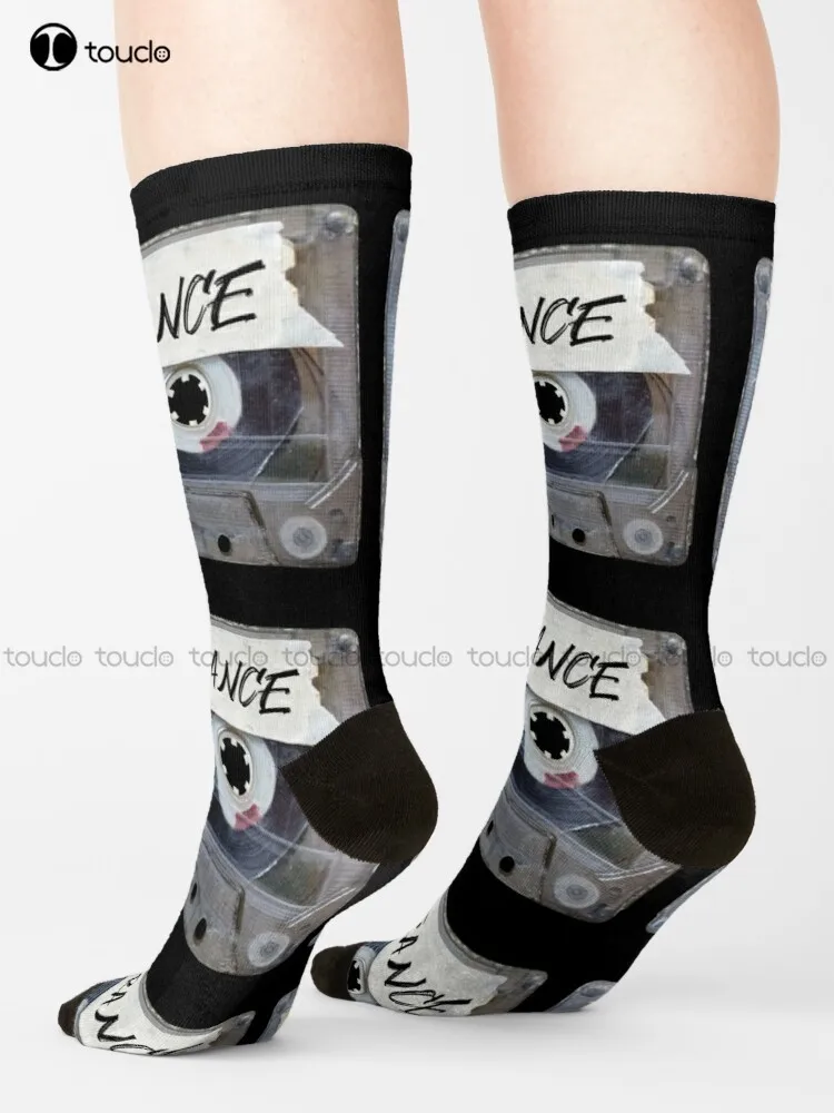 Recorded Music Genre Cassette Old School Hard Trance Socks Novelty Socks Christmas Gift Unisex Adult Teen Youth Socks Custom