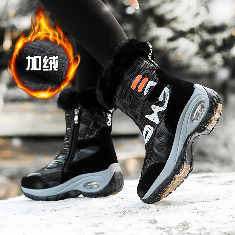 

Winter Shoes Women Thigh High Leather Boots 2021 Fashion Women Booties Mid-Calf Platform Comfortable Ladies Boots Keep Warm