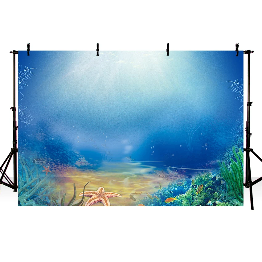 

Little Mermaid Backdrop Under The Sea Photo Background Cake Smash Baby Shower Birthday Banner Dessert Table Studio Props