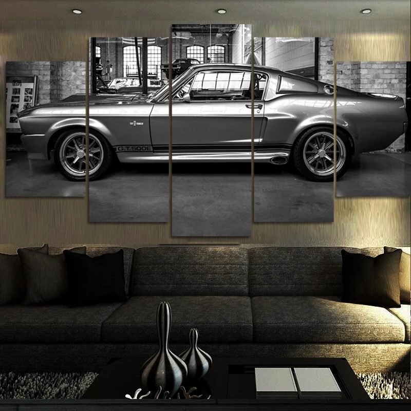 No Framed Canvas 5Pcs MUSTANG GT500 ELEANOR forbLiving Room Wall Art Posters Prints Pictures Paintings Home Decor Decorations