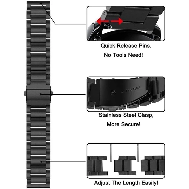 ステンレス鋼用ストラップ腕時計4クラシック42ミリメートル46ミリメートルコレア金属スマートウォッチ三星銀河時計4 44ミリメートル40ミリメートル