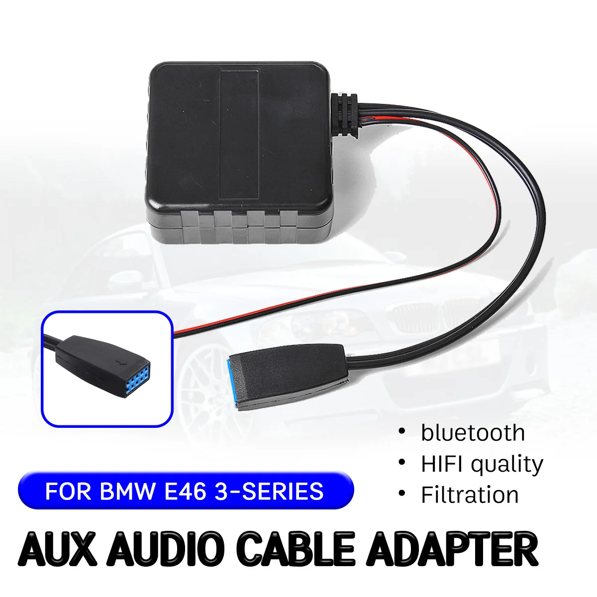 

bluetooth Aux Receiver Cable Adapter for BMW E46 2002 2003 2004 2005 2006 Hifi Quality for 10 Pin CD Head Unit Audio Interface