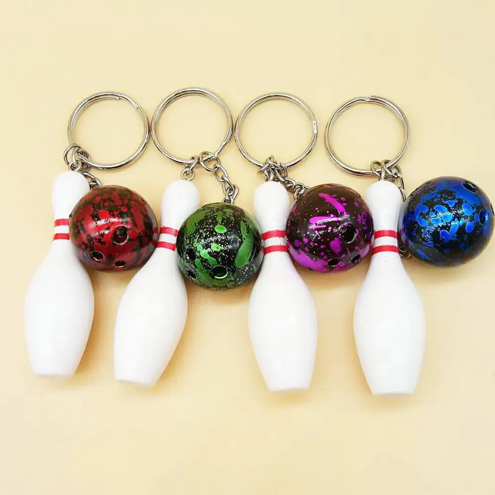 

Creative bowling keychain keyring pendant sporting goods bowling set fans souvenir wholesale