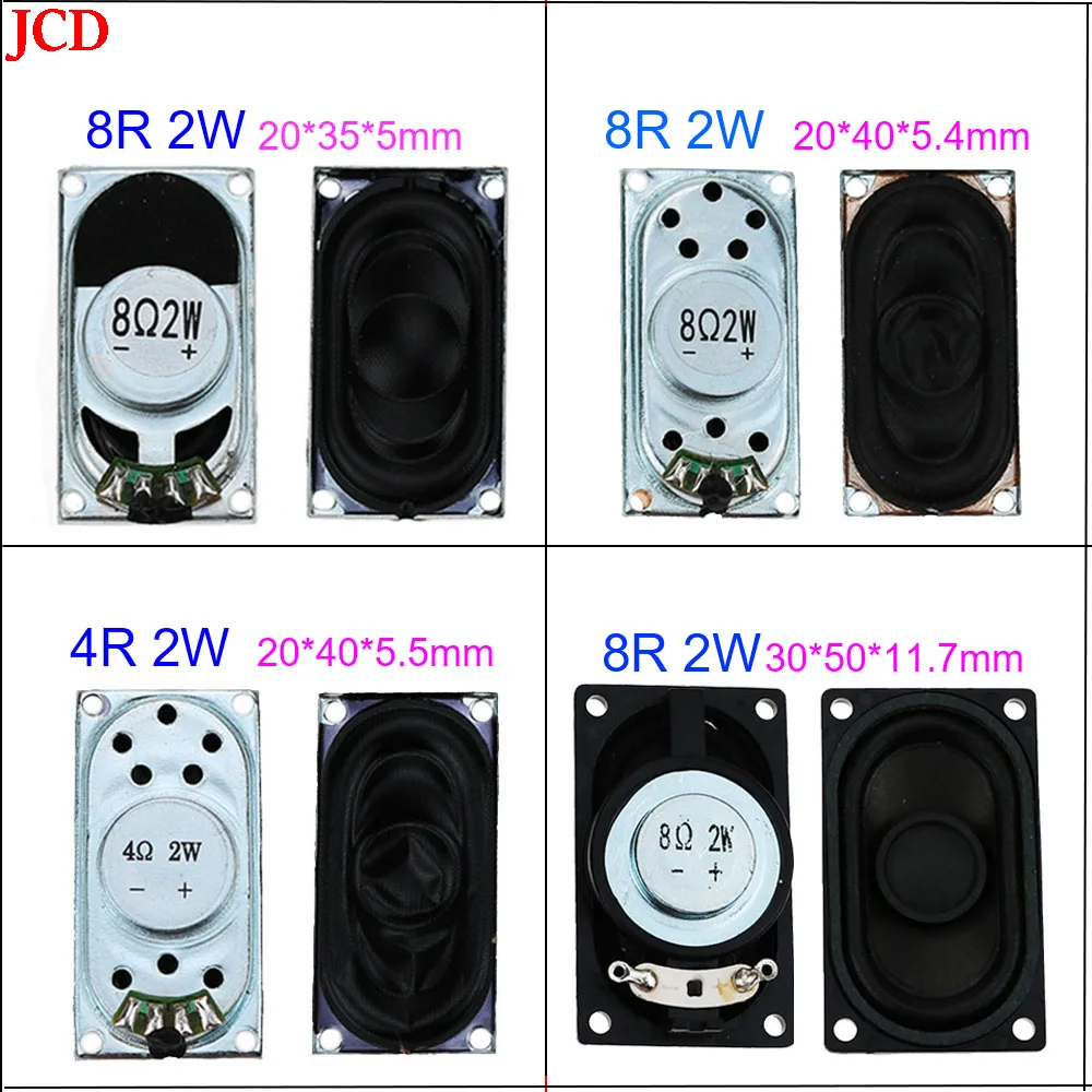 JCD 1pcs Monitor/TV/Notebook Speaker Horn 2W 4R 8R 2035 3520 2040 5030 3050 Loud speaker 8 ohms 2 Watt 20*35MM 20*40MM 50*30MM