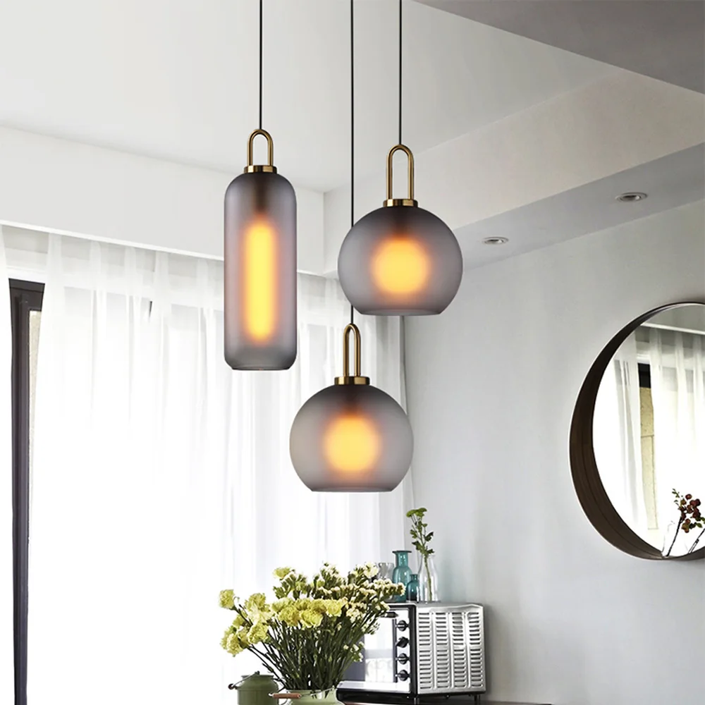 

Postmodern vintage pendant lamp Luxury e27 pendant light Restaurant Nordic glass light lounge light hall decoration light