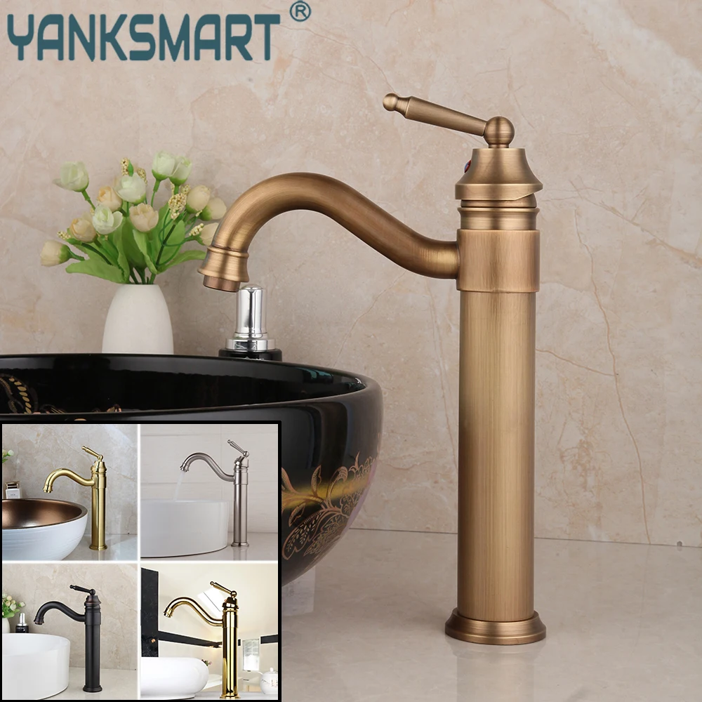 

YANKSMART Brass Bathroom Faucet Wash Basin Rotate Steam Spout Nickel 360 Swivel Deck Mounted Sink Faucet Cold And Hot Mixer Tap