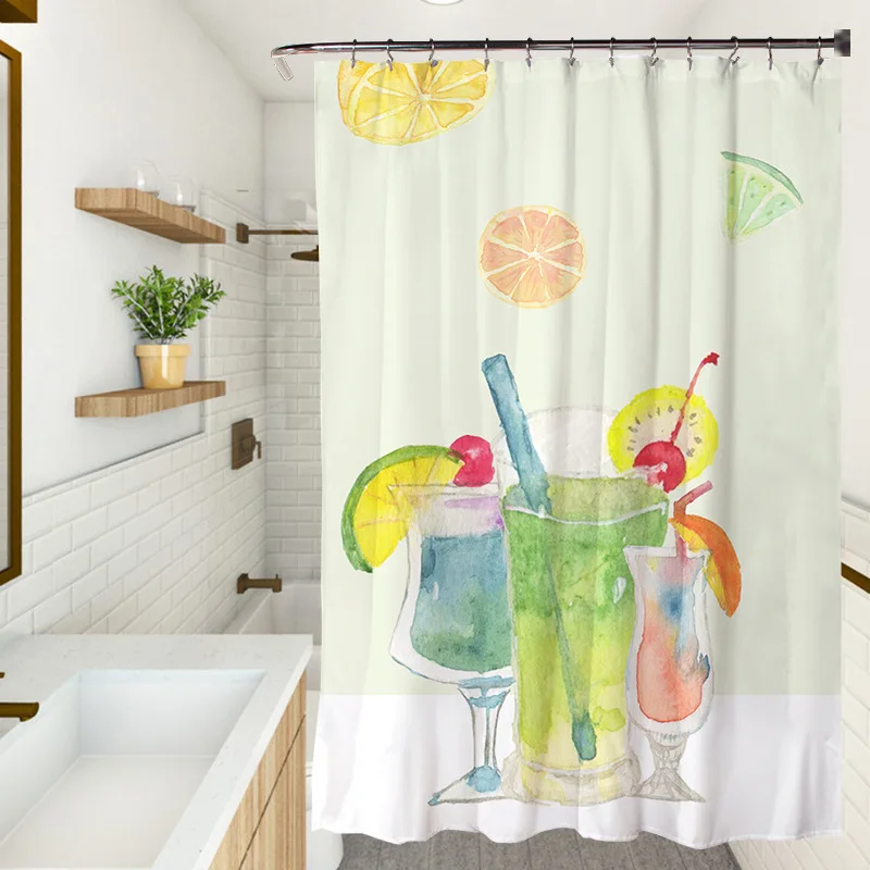 Flower Green Plant Shower Curtain Set Hook Bathroom Waterproof Polyester Cloth Natural Leaves 3D Printed Home Decor Bath Curtain