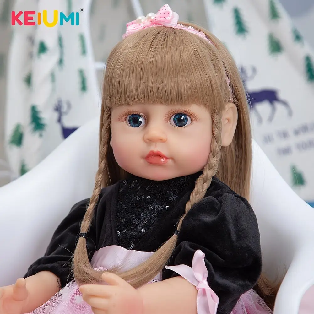 

KEIUMI 55CM Reborn Baby Doll Baby Kid Playmate Toddler Doll Children's Toy Newborn Reborn Baby Girl For Christmas 2020 Gift