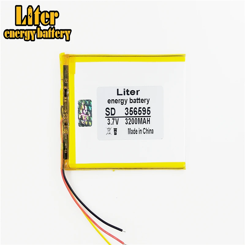 3 line 3.7V 3200mAh Lithium Tablet polymer battery for Tablet PC / MID PDA 356595