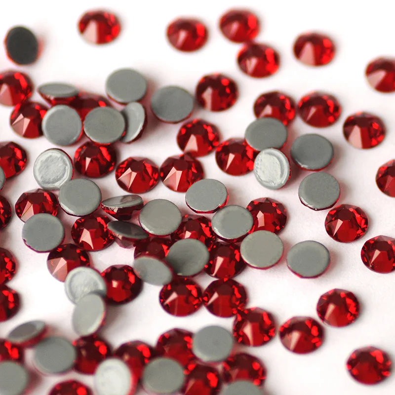 YANRUO 2088HF All Sizes Siam DIY Strass Iron On Hotfix Crystal Flatback Glass Red Rhinestones For Jewelry Crafts