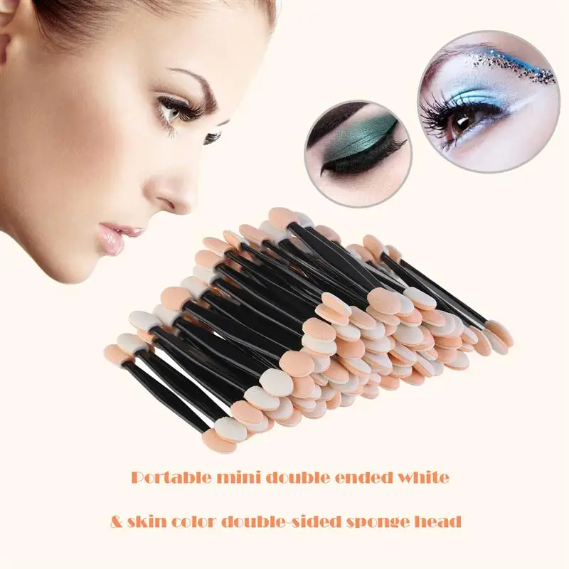 5/30/100 pcs Professional Sponge Stick Eye Shadow Applicator Cosmetic Brushes Double-head Eyeshadow Brush For Women Makeup Tools