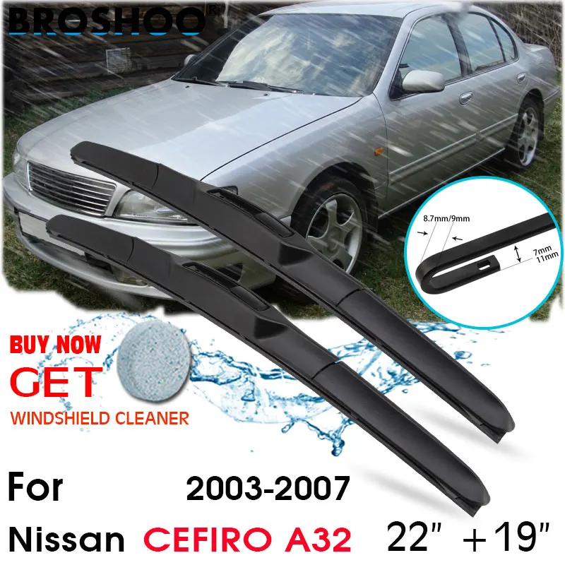 

Car Wiper Blade Front Window Windscreen Windshield Wiper Fit Blades Accessories For Nissan CEFIRO A32 22"+19" 2003-2009