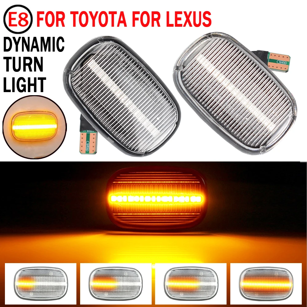 For Toyota Avensis Verso Carina Celina Corolla Camry Caldina Harrier Hilux IPSUM Led Dynamic Side Marker Signal Indicator Lights