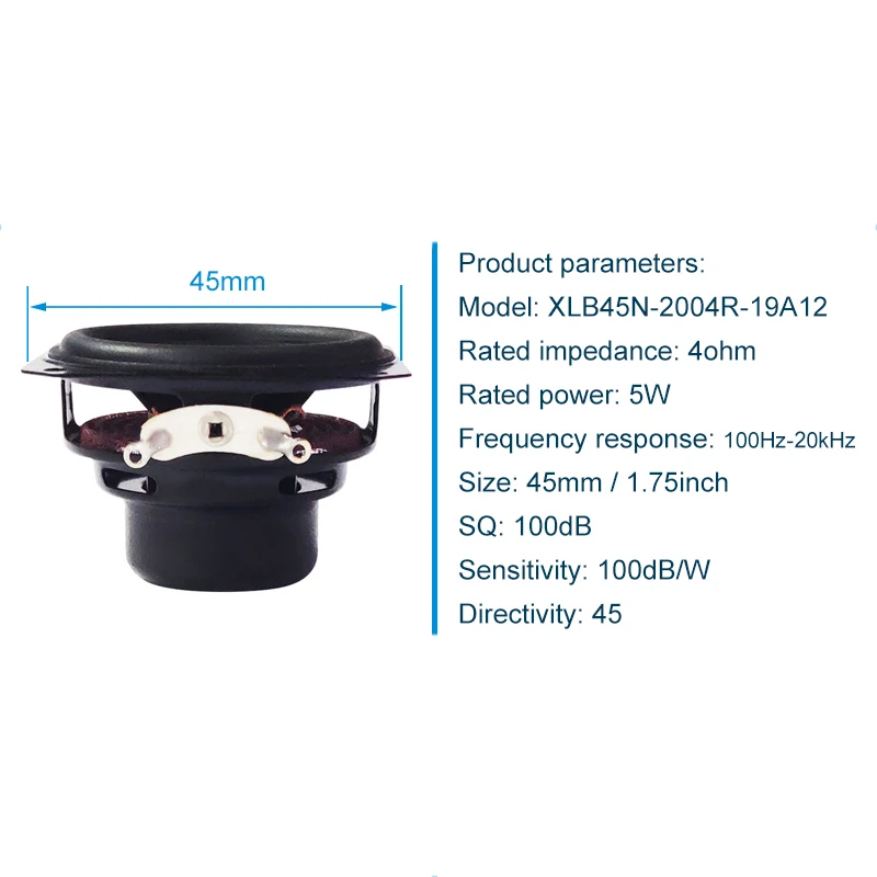 45มม.ขนาดเล็กแบบพกพา Speaker Pasif โมดูล4 Ohm 5W DIY 2.1 Bt เสียงลำโพง Horns แล็ปท็อป Bookshelf ลำโพงบาร์เสียง2Pcs