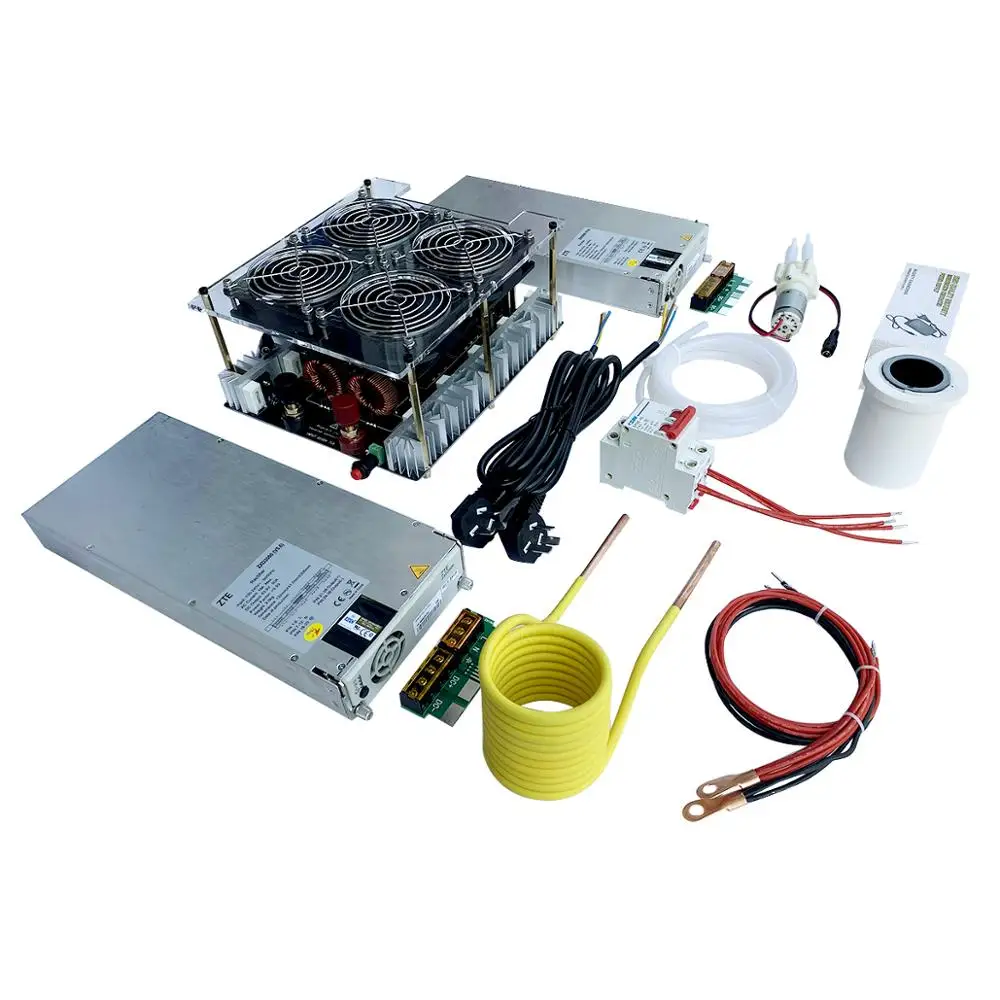 Zvs Aquecimento por Indução Aquecedor Placa Pcb Máquina de Aquecimento Mais Bobina Bomba Cadinho Fonte Alimentação 5000w