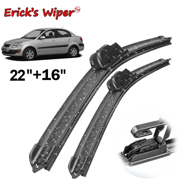 Erick\'s Wiper LHD Front Wiper Blades For Kia Rio 2 JB 2005 - 2011 Windshield Windscreen Clean Window Car Rain Brushes 22\