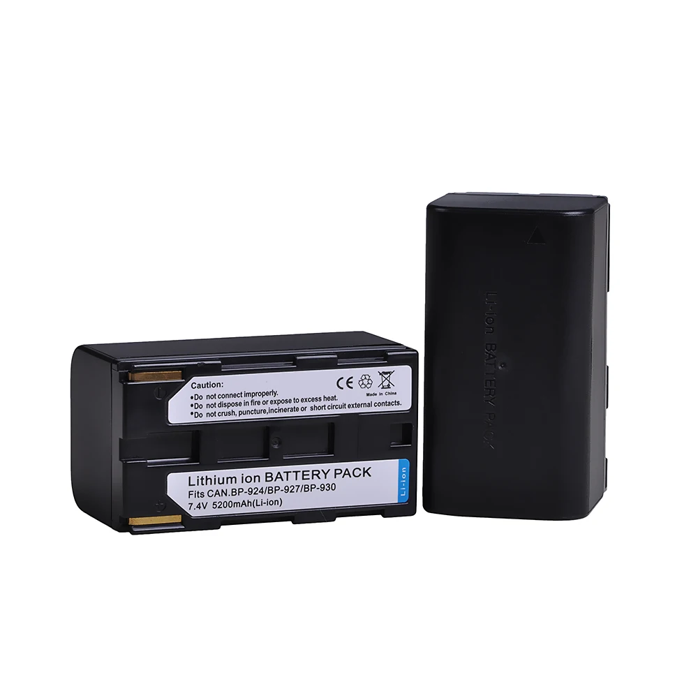 5200mAh BP-924 BP-927 BP-930 BP924 BP927 BP930 Battery for Canon ES8600, MV200i, UC-V300,V75Hi, XH-G1,XL-H1,XM2,XV2 Camcorder