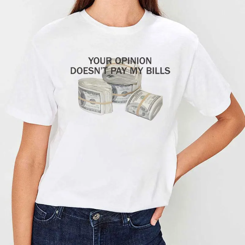 Pakaian Uniseks Vegan Antik Dropship Harajuku Gambar Cetak Lucu Korea Kaus Wanita Lengan Pendek